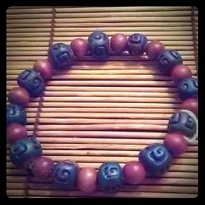 Unisex Stretch Size 8 Wooden Bracelet